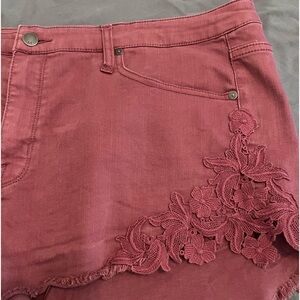 Maroon Mossimo Floral Shorts